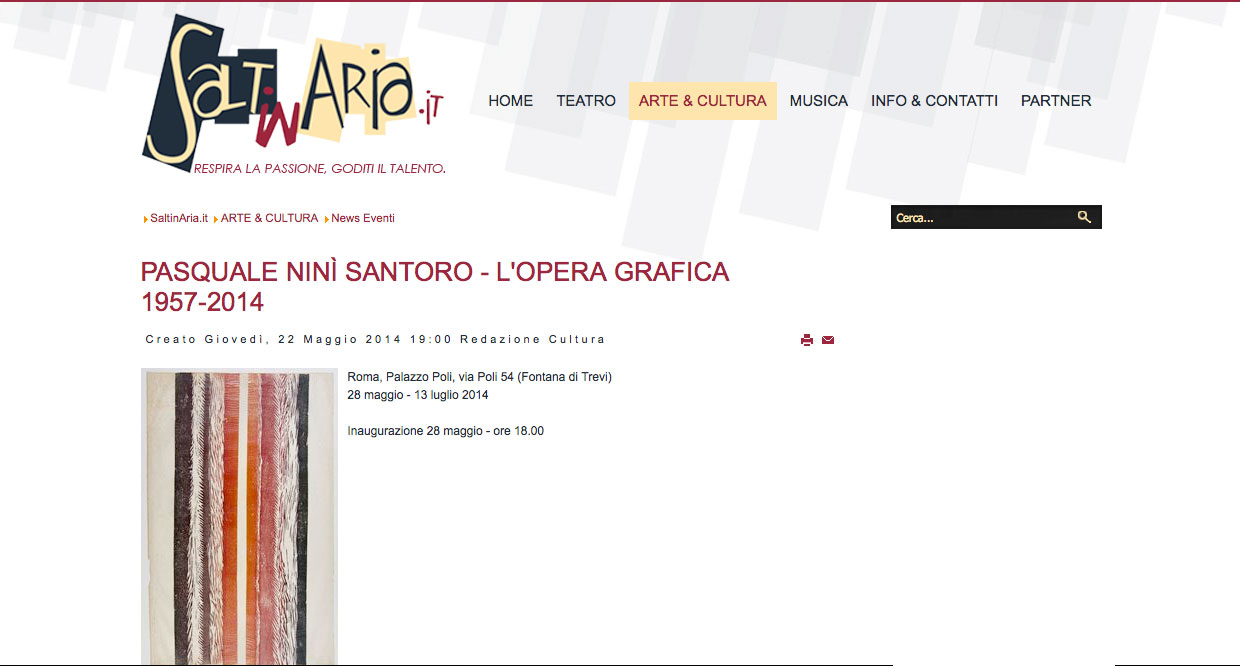 Pasquale Ninì Santoro L'opera grafica 1957 Exorma Edizioni